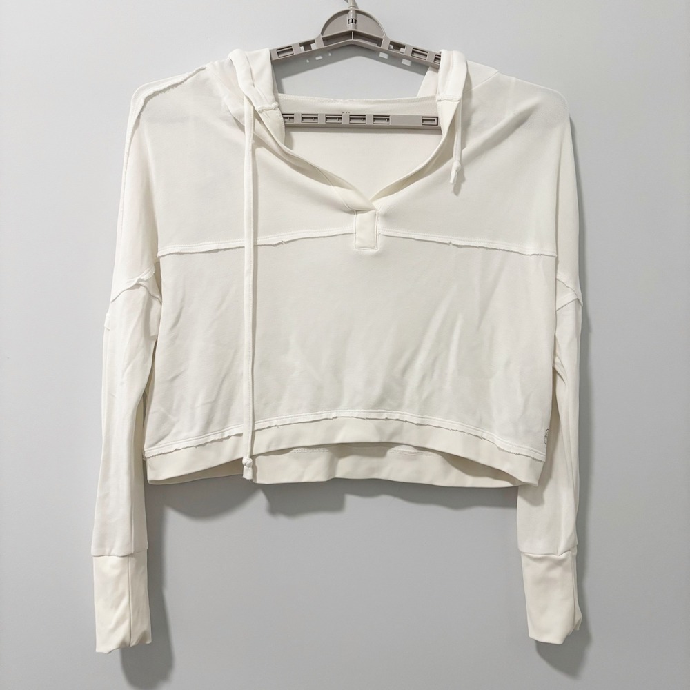 AS Revival by Altar'd State Hoodie Women Size Medium White Cropped Pullover